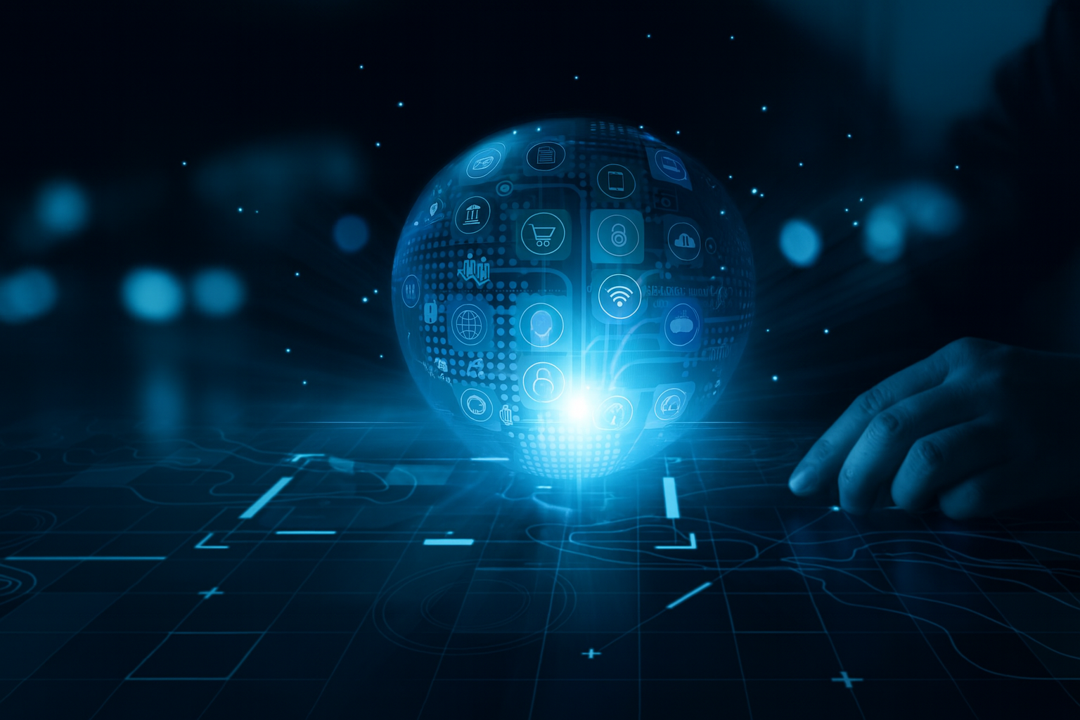 Yeni marketinq strategiyalarında təsirçi ekosistemini göstərən rəqəmsal vizual